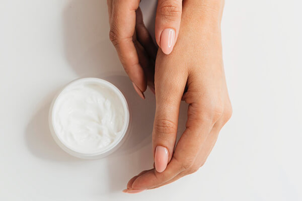 beautiful hands with cream