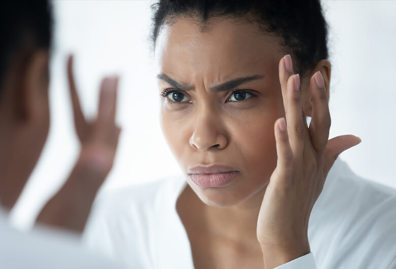 woman with frown lines
