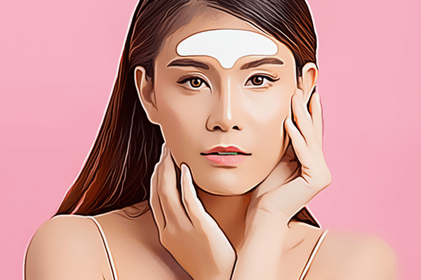 woman with wrinkle patch