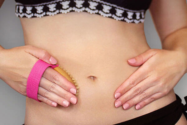 woman dry brushing