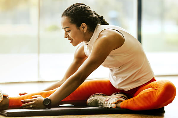 woman stretching